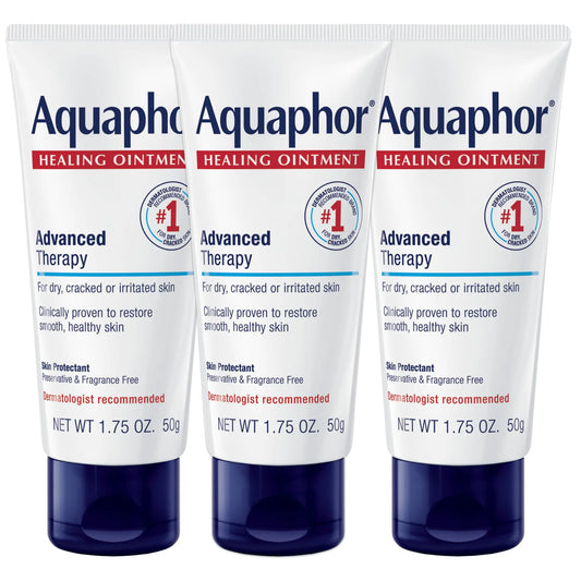 Aquaphor Healing Ointment Advanced Therapy Skin Protectant, Dry Skin Body Moisturizer, 1.75 Oz Tube, Pack of 3